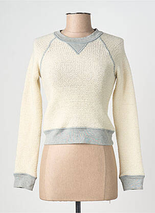 Pull coupe cintrée manches longues beige NOLITA femme