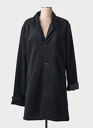 Manteau long coupe cintrée sans capuche noir PEOPLE'S MARKET femme