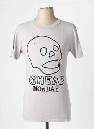 T-shirt coupe cintrée manches courtes gris CHEAP MONDAY homme