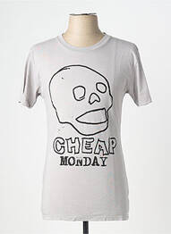 T-shirt coupe cintrée manches courtes gris CHEAP MONDAY homme