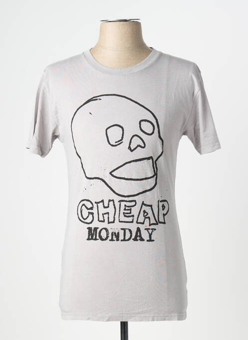 T-shirt coupe cintrée manches courtes gris CHEAP MONDAY homme