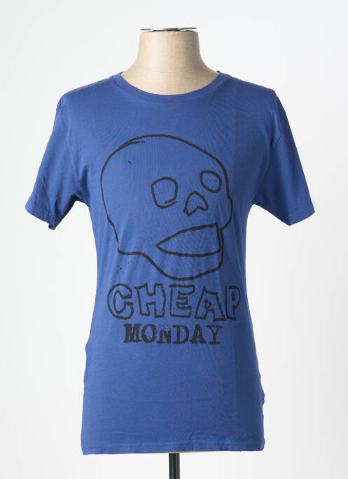 T-shirt coupe cintrée manches courtes bleu CHEAP MONDAY homme