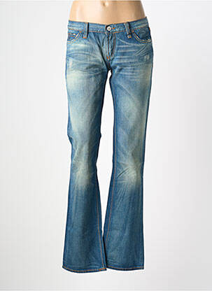 Jeans bootcut effet usé délavé taille basse bleu MELTIN'POT femme