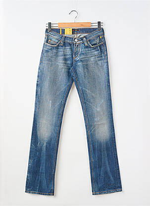 Jeans coupe droite effet usé délavé taille basse bleu MELTIN'POT femme