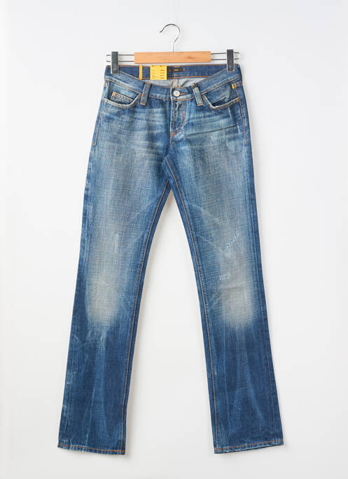 Jeans coupe droite effet usé délavé taille basse bleu MELTIN'POT femme