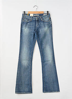 Jeans bootcut effet usé délavé taille basse bleu MELTIN'POT femme