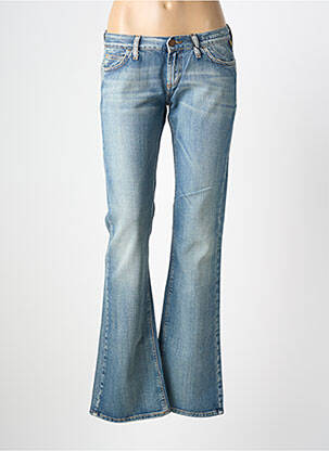 Jeans bootcut effet usé délavé taille basse bleu MELTIN'POT femme