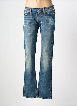 Jeans bootcut effet usé délavé taille basse bleu MELTIN'POT femme