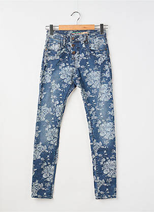 Jeans coupe slim stretch bleu PLEASE femme