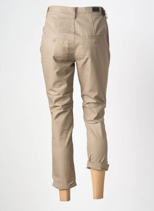 Pantalon chino tissage popeline taille haute marron CHEAP MONDAY femme