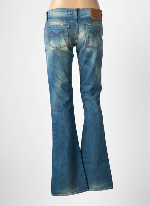 Jean coupe flare effet usé délavé taille basse bleu MELTIN'POT femme