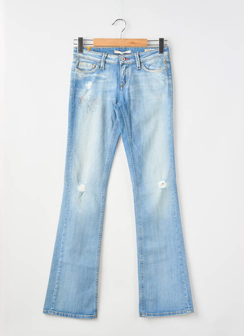 Jeans bootcut effet usé délavé taille basse bleu MELTIN'POT femme