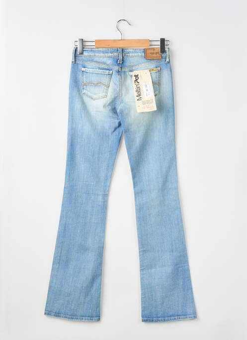 Jeans bootcut effet usé délavé taille basse bleu MELTIN'POT femme