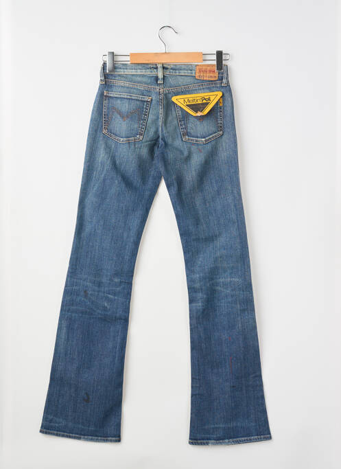 Jeans bootcut effet usé délavé taille basse bleu MELTIN'POT femme