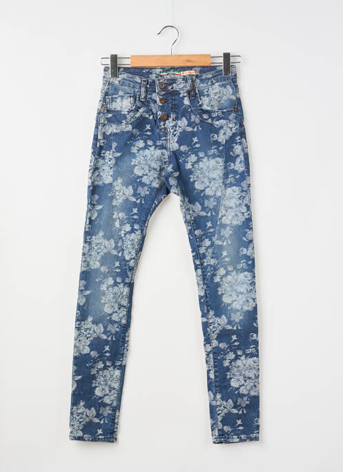 Jeans coupe slim stretch bleu PLEASE femme