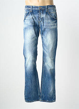 Jeans coupe droite fermeture boutonnée sur le devant taille basse bleu MELTIN'POT homme