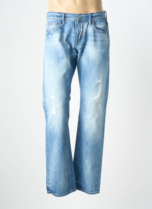 Jeans coupe droite stretch taille basse bleu MELTIN'POT homme