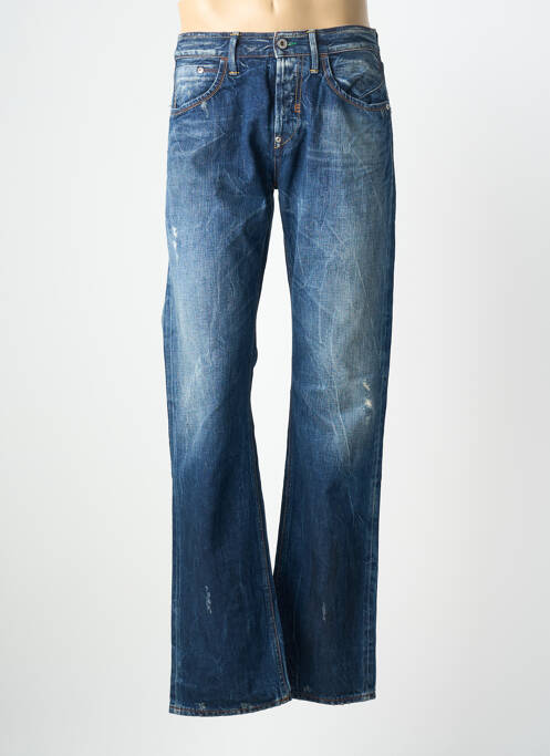 Jeans coupe droite fermeture boutonnée sur le devant taille basse bleu MELTIN'POT homme
