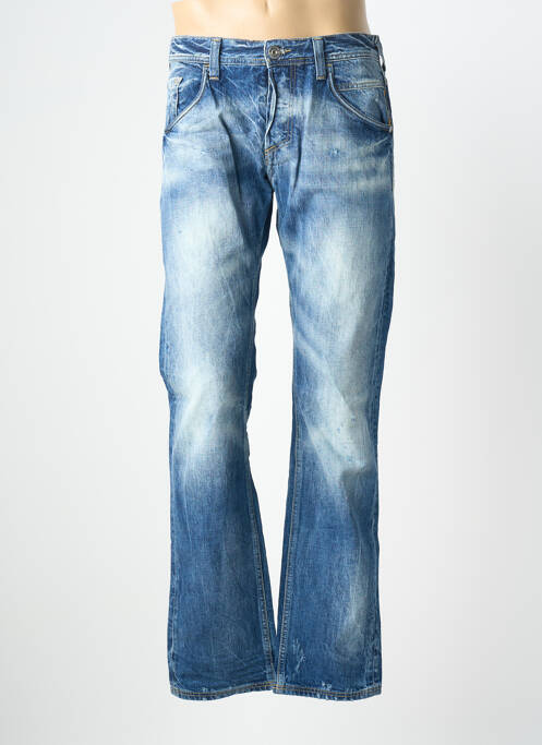 Jeans coupe droite fermeture boutonnée sur le devant taille basse bleu MELTIN'POT homme