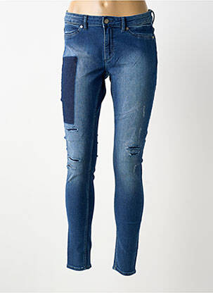 Jeans skinny effet usé délavé taille basse bleu CHEAP MONDAY femme