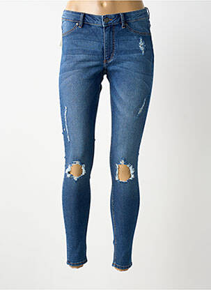 Jeans skinny effet usé délavé taille normale bleu CHEAP MONDAY femme