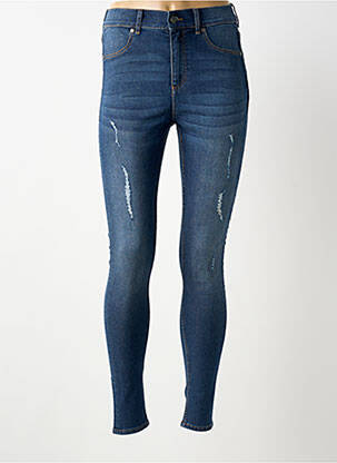 Jeans skinny effet usé délavé taille haute bleu CHEAP MONDAY femme