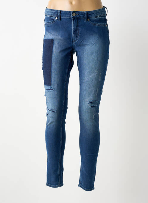 Jeans skinny effet usé délavé taille basse bleu CHEAP MONDAY femme