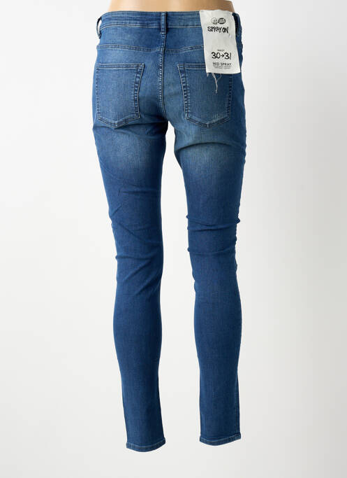 Jeans skinny effet usé délavé taille basse bleu CHEAP MONDAY femme