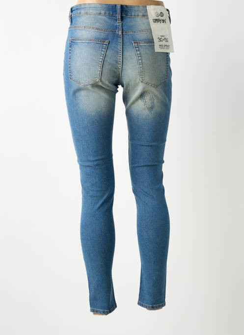 Jeans skinny effet usé délavé taille normale bleu CHEAP MONDAY femme