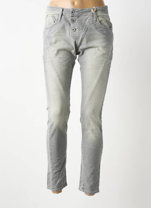 Jeans coupe slim gris PLEASE femme