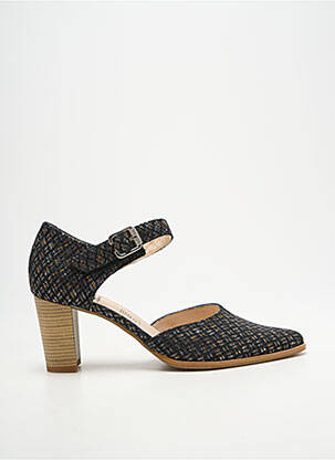 Escarpins tissage satiné talon de 7 à 9cm noir GEO-REINO femme