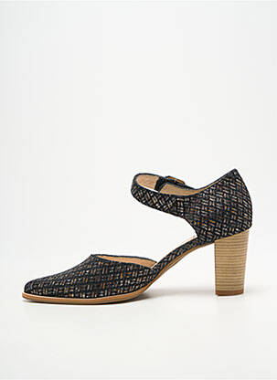 Escarpins tissage satiné talon de 7 à 9cm noir GEO-REINO femme