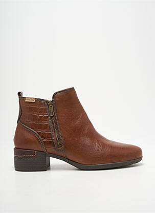 Bottines/boots tissage satiné talon de 4 à 6cm marron PIKOLINOS femme
