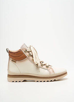 Baskets fermeture zip et lacets talon plat jusqu'à 3cm beige PIKOLINOS femme