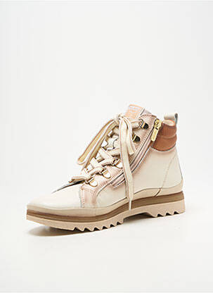 Baskets fermeture zip et lacets talon plat jusqu'à 3cm beige PIKOLINOS femme