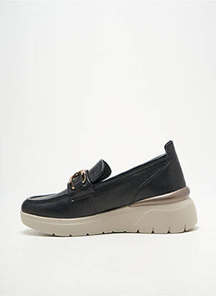 Mocassins tissage satiné talon de 4 à 6cm noir CARMELA femme
