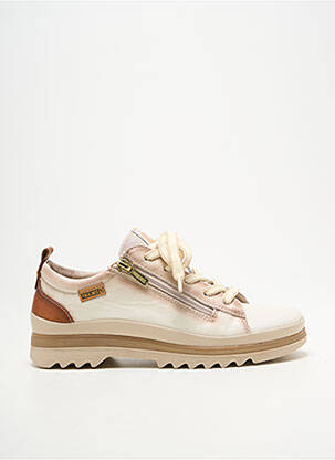 Baskets fermeture zip et lacets talon plat jusqu'à 3cm beige PIKOLINOS femme