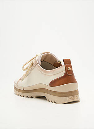 Baskets fermeture zip et lacets talon plat jusqu'à 3cm beige PIKOLINOS femme