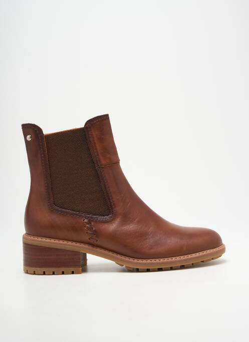 Bottines/boots tissage satiné talon de 4 à 6cm marron PIKOLINOS femme