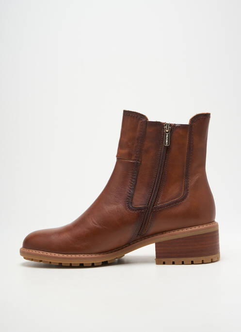 Bottines/boots tissage satiné talon de 4 à 6cm marron PIKOLINOS femme