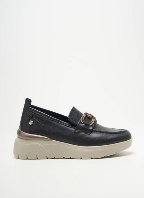 Mocassins tissage satiné talon de 4 à 6cm noir CARMELA femme
