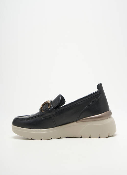 Mocassins tissage satiné talon de 4 à 6cm noir CARMELA femme