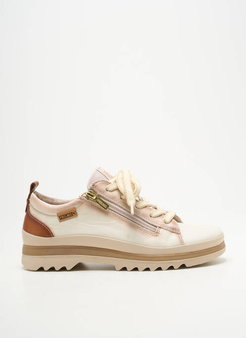Baskets fermeture zip et lacets talon plat jusqu'à 3cm beige PIKOLINOS femme
