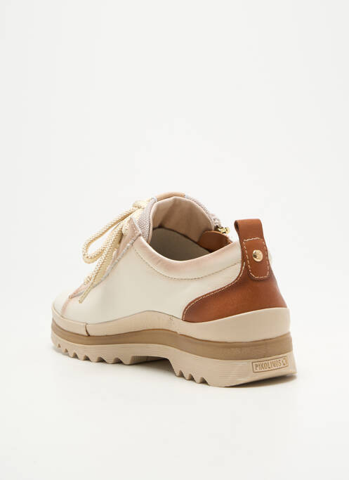 Baskets fermeture zip et lacets talon plat jusqu'à 3cm beige PIKOLINOS femme