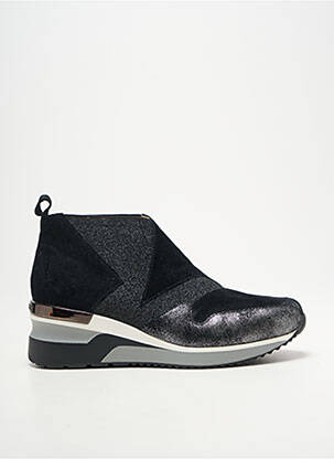 Baskets nubuck talon de 4 à 6cm noir MAM'ZELLE femme