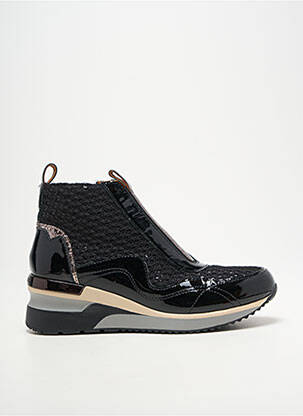 Baskets matière lisse talon de 4 à 6cm noir MAM'ZELLE femme