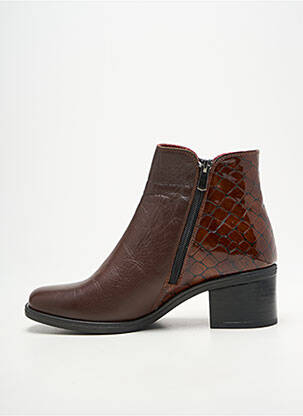 Bottines/boots matière lisse talon de 4 à 6cm marron ELUE PAR NOUS femme