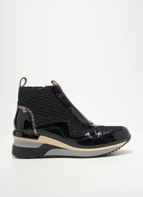 Baskets matière lisse talon de 4 à 6cm noir MAM'ZELLE femme