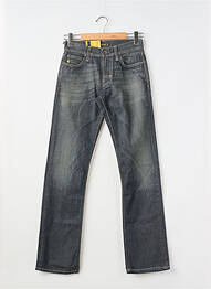 Jeans coupe droite fermeture zippée sous rabat boutonné taille normale gris MELTIN'POT homme