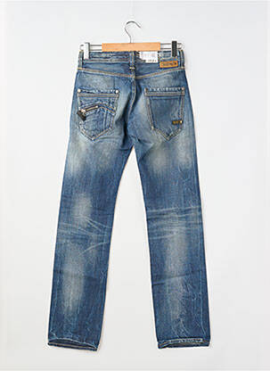 Jeans coupe droite fermeture zippée sous rabat boutonné taille normale bleu MELTIN'POT homme